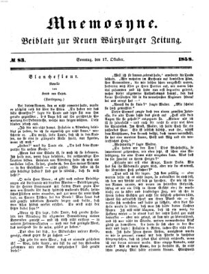 Mnemosyne (Neue Würzburger Zeitung) Sonntag 17. Oktober 1858