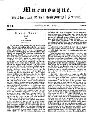 Mnemosyne (Neue Würzburger Zeitung) Mittwoch 20. Oktober 1858