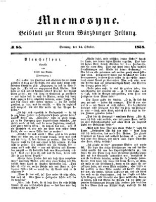 Mnemosyne (Neue Würzburger Zeitung) Sonntag 24. Oktober 1858