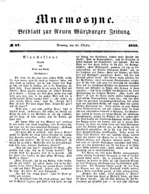 Mnemosyne (Neue Würzburger Zeitung) Sonntag 31. Oktober 1858