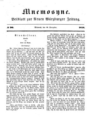 Mnemosyne (Neue Würzburger Zeitung) Mittwoch 10. November 1858