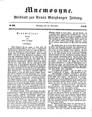 Mnemosyne (Neue Würzburger Zeitung) Sonntag 14. November 1858