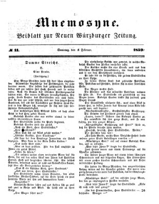 Mnemosyne (Neue Würzburger Zeitung) Sonntag 6. Februar 1859