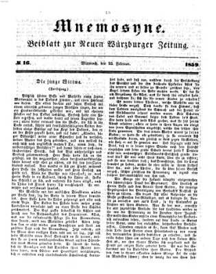 Mnemosyne (Neue Würzburger Zeitung) Mittwoch 23. Februar 1859