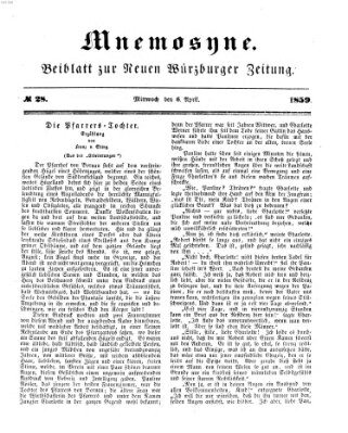 Mnemosyne (Neue Würzburger Zeitung) Mittwoch 6. April 1859