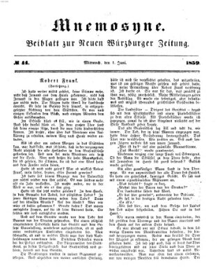 Mnemosyne (Neue Würzburger Zeitung) Mittwoch 1. Juni 1859