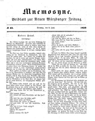 Mnemosyne (Neue Würzburger Zeitung) Sonntag 5. Juni 1859