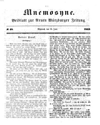 Mnemosyne (Neue Würzburger Zeitung) Mittwoch 15. Juni 1859