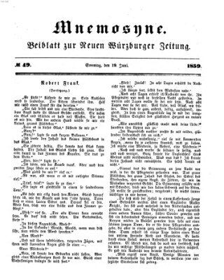 Mnemosyne (Neue Würzburger Zeitung) Sonntag 19. Juni 1859