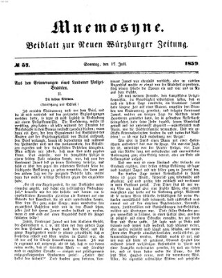 Mnemosyne (Neue Würzburger Zeitung) Sonntag 17. Juli 1859