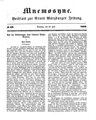 Mnemosyne (Neue Würzburger Zeitung) Sonntag 24. Juli 1859