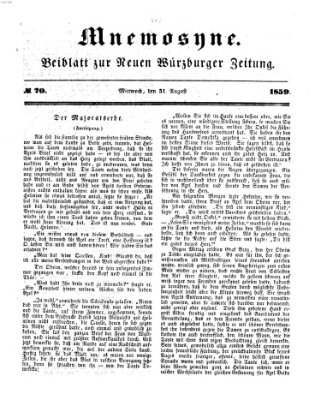 Mnemosyne (Neue Würzburger Zeitung) Mittwoch 31. August 1859