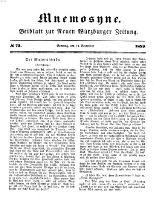 Mnemosyne (Neue Würzburger Zeitung) Sonntag 11. September 1859