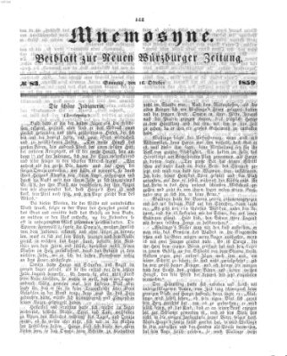 Mnemosyne (Neue Würzburger Zeitung) Sonntag 16. Oktober 1859