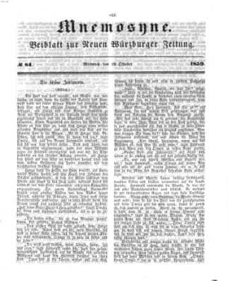 Mnemosyne (Neue Würzburger Zeitung) Mittwoch 19. Oktober 1859