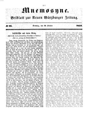 Mnemosyne (Neue Würzburger Zeitung) Sonntag 23. Oktober 1859