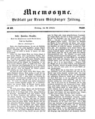 Mnemosyne (Neue Würzburger Zeitung) Sonntag 30. Oktober 1859