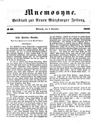 Mnemosyne (Neue Würzburger Zeitung) Mittwoch 2. November 1859