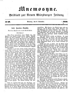 Mnemosyne (Neue Würzburger Zeitung) Sonntag 6. November 1859