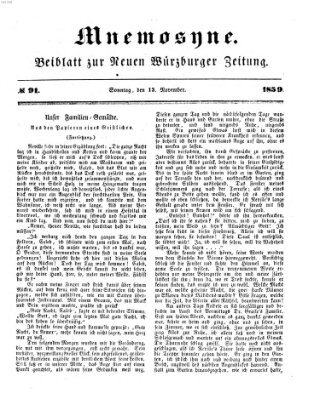 Mnemosyne (Neue Würzburger Zeitung) Sonntag 13. November 1859