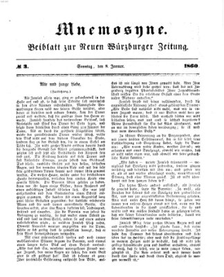 Mnemosyne (Neue Würzburger Zeitung) Sonntag 8. Januar 1860