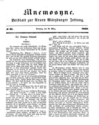 Mnemosyne (Neue Würzburger Zeitung) Sonntag 25. März 1860