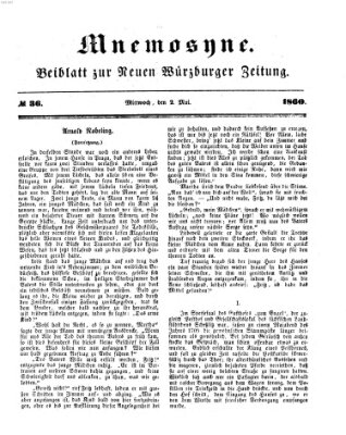 Mnemosyne (Neue Würzburger Zeitung) Mittwoch 2. Mai 1860