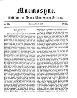 Mnemosyne (Neue Würzburger Zeitung) Sonntag 8. Juli 1860