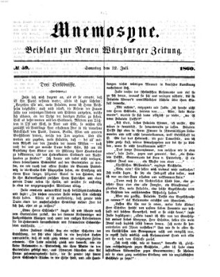 Mnemosyne (Neue Würzburger Zeitung) Sonntag 22. Juli 1860