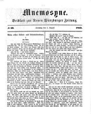 Mnemosyne (Neue Würzburger Zeitung) Sonntag 5. August 1860