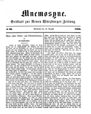 Mnemosyne (Neue Würzburger Zeitung) Mittwoch 15. August 1860