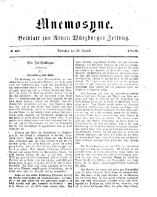 Mnemosyne (Neue Würzburger Zeitung) Sonntag 26. August 1860