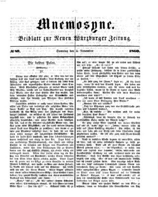 Mnemosyne (Neue Würzburger Zeitung) Sonntag 4. November 1860