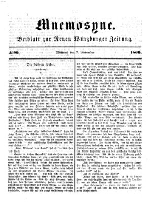 Mnemosyne (Neue Würzburger Zeitung) Mittwoch 7. November 1860