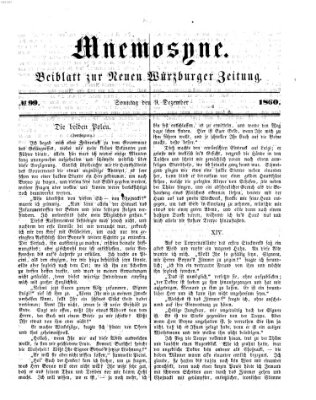 Mnemosyne (Neue Würzburger Zeitung) Sonntag 9. Dezember 1860