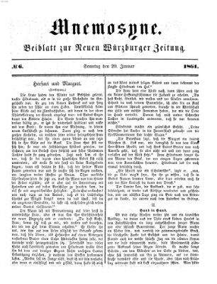 Mnemosyne (Neue Würzburger Zeitung) Sonntag 20. Januar 1861