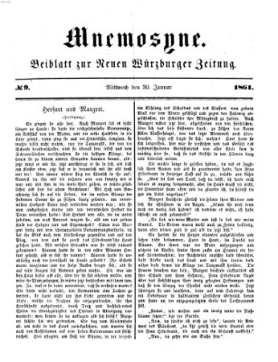 Mnemosyne (Neue Würzburger Zeitung) Mittwoch 30. Januar 1861