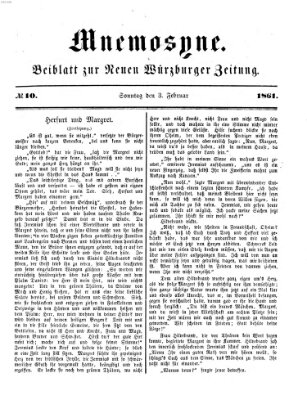 Mnemosyne (Neue Würzburger Zeitung) Sonntag 3. Februar 1861