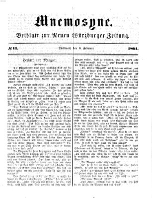 Mnemosyne (Neue Würzburger Zeitung) Mittwoch 6. Februar 1861