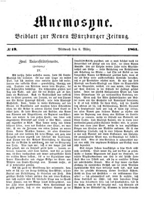 Mnemosyne (Neue Würzburger Zeitung) Mittwoch 6. März 1861