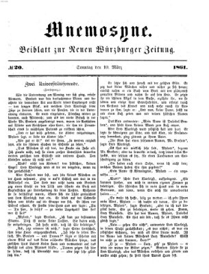 Mnemosyne (Neue Würzburger Zeitung) Sonntag 10. März 1861