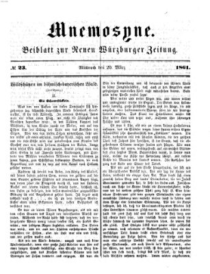 Mnemosyne (Neue Würzburger Zeitung) Mittwoch 20. März 1861