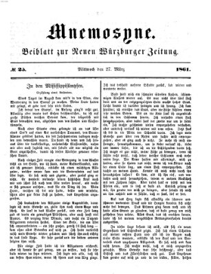 Mnemosyne (Neue Würzburger Zeitung) Mittwoch 27. März 1861