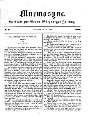 Mnemosyne (Neue Würzburger Zeitung) Mittwoch 17. April 1861