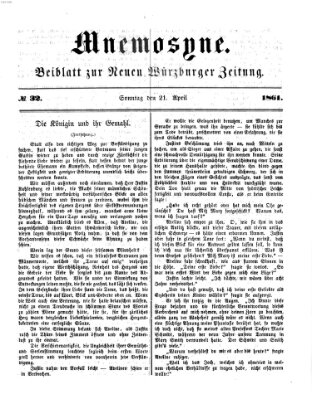 Mnemosyne (Neue Würzburger Zeitung) Sonntag 21. April 1861