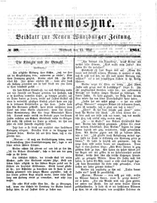 Mnemosyne (Neue Würzburger Zeitung) Mittwoch 15. Mai 1861