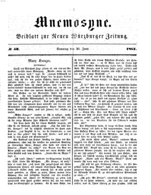 Mnemosyne (Neue Würzburger Zeitung) Sonntag 30. Juni 1861