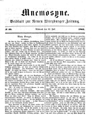 Mnemosyne (Neue Würzburger Zeitung) Mittwoch 10. Juli 1861