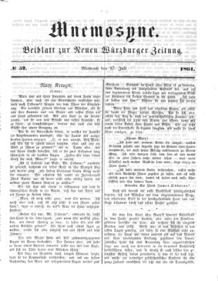 Mnemosyne (Neue Würzburger Zeitung) Mittwoch 17. Juli 1861