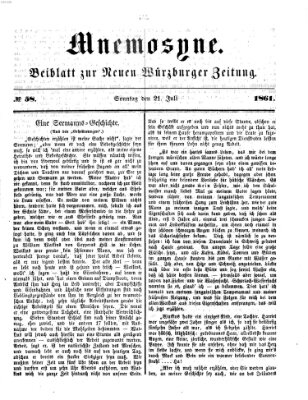 Mnemosyne (Neue Würzburger Zeitung) Sonntag 21. Juli 1861